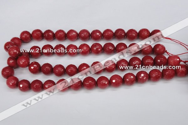 CCN1845 15 inches 14mm faceted round candy jade beads wholesale