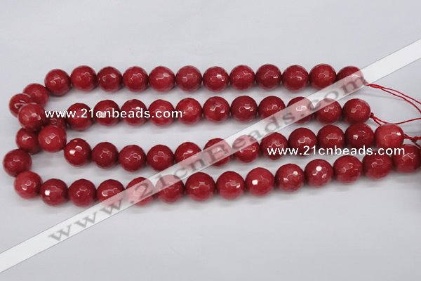 CCN1845 15 inches 14mm faceted round candy jade beads wholesale