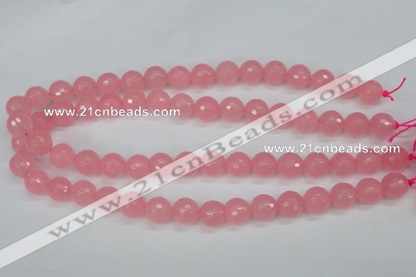 CCN1854 15 inches 12mm faceted round candy jade beads wholesale