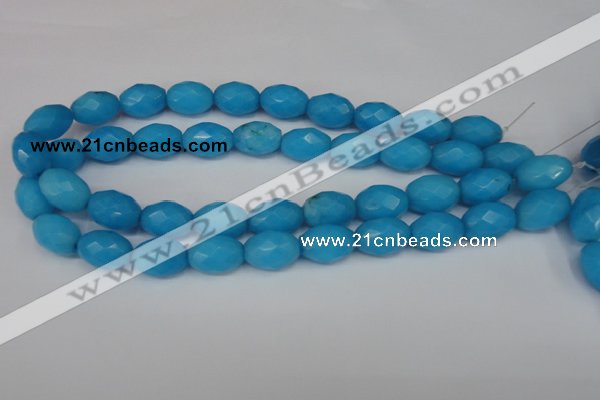 CCN187 15.5 inches 13*18mm faceted rice candy jade beads