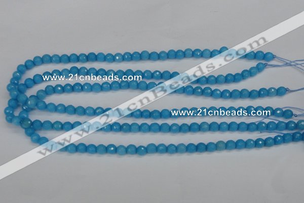 CCN1871 15 inches 6mm faceted round candy jade beads wholesale