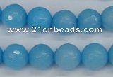 CCN1874 15 inches 12mm faceted round candy jade beads wholesale