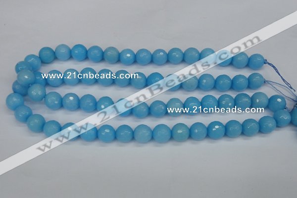 CCN1874 15 inches 12mm faceted round candy jade beads wholesale
