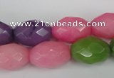 CCN188 15.5 inches 13*18mm faceted rice candy jade beads