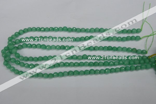 CCN1881 15 inches 6mm faceted round candy jade beads wholesale