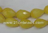 CCN190 15.5 inches 10*14mm faceted teardrop candy jade beads