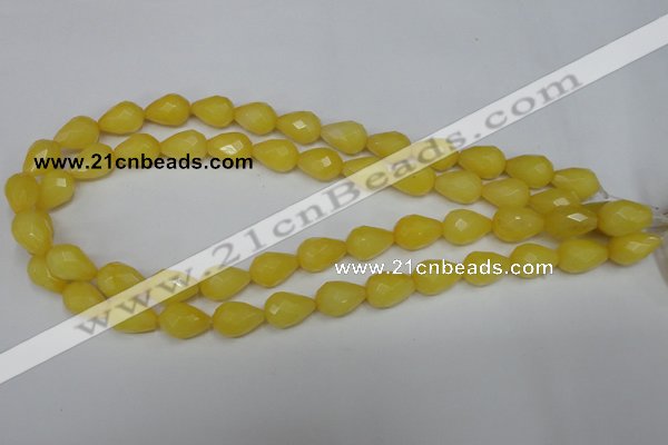 CCN190 15.5 inches 10*14mm faceted teardrop candy jade beads