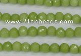 CCN1900 15 inches 4mm faceted round candy jade beads wholesale