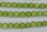 CCN1901 15 inches 6mm faceted round candy jade beads wholesale