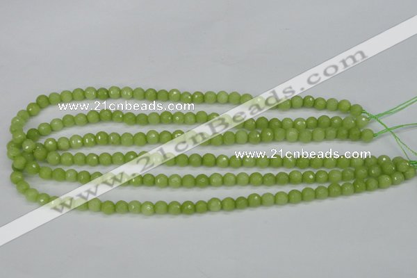 CCN1901 15 inches 6mm faceted round candy jade beads wholesale