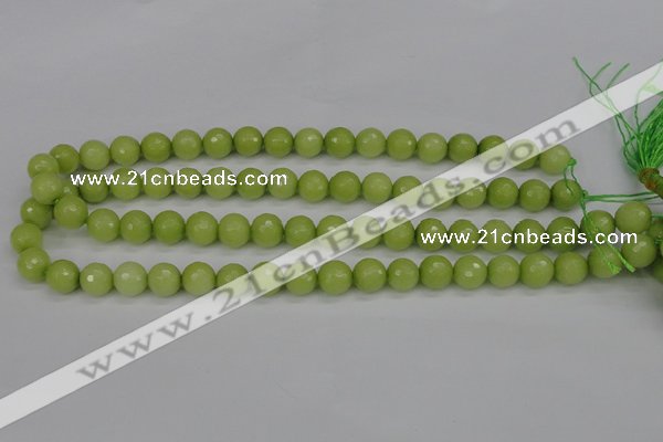 CCN1903 15 inches 10mm faceted round candy jade beads wholesale