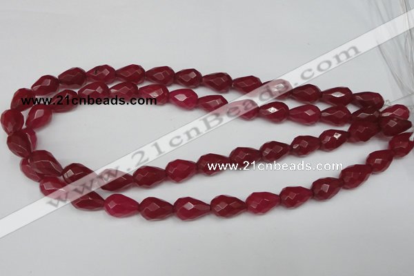 CCN191 15.5 inches 10*14mm faceted teardrop candy jade beads