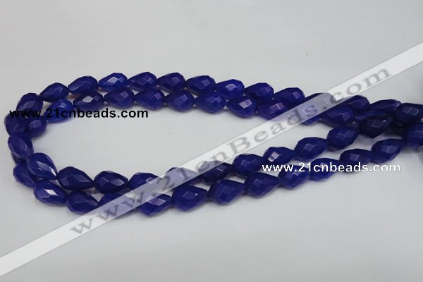 CCN192 15.5 inches 10*14mm faceted teardrop candy jade beads