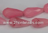 CCN196 15.5 inches 10*20mm faceted teardrop candy jade beads