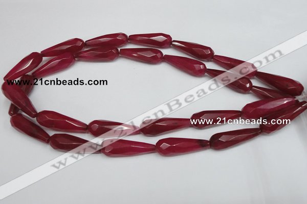 CCN198 15.5 inches 10*30mm faceted teardrop candy jade beads