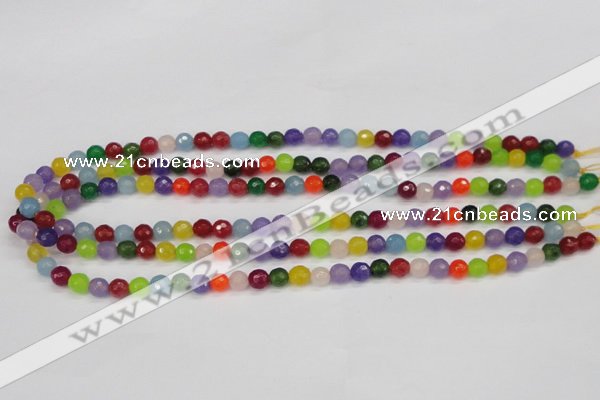 CCN1981 15 inches 6mm faceted round candy jade beads wholesale