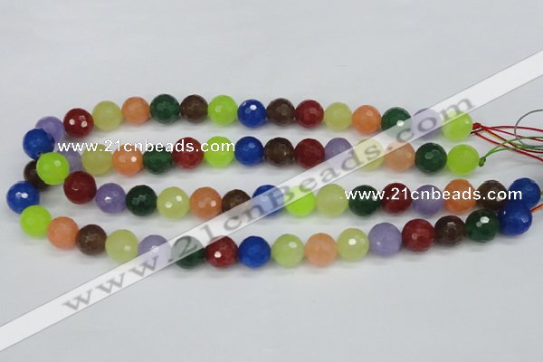 CCN1984 15 inches 12mm faceted round candy jade beads wholesale