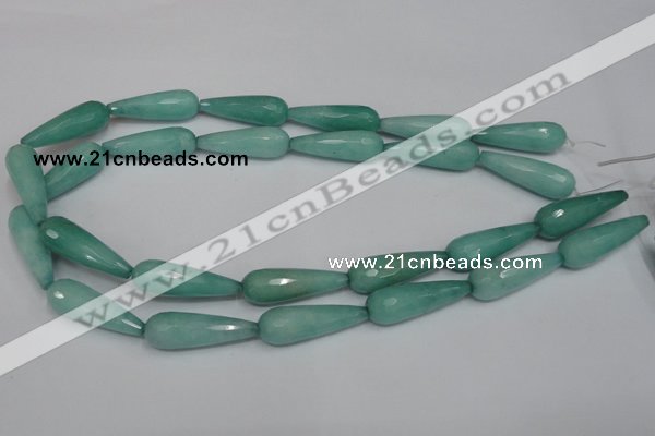 CCN199 15.5 inches 10*30mm faceted teardrop candy jade beads