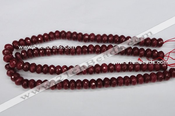 CCN1992 15 inches 8*12mm faceted rondelle candy jade beads wholesale