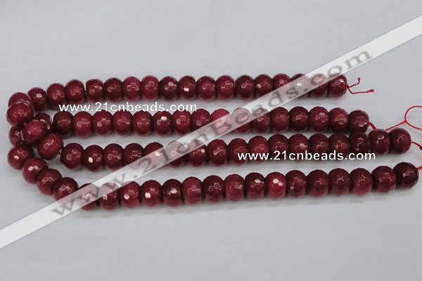 CCN1993 15 inches 10*14mm faceted rondelle candy jade beads wholesale