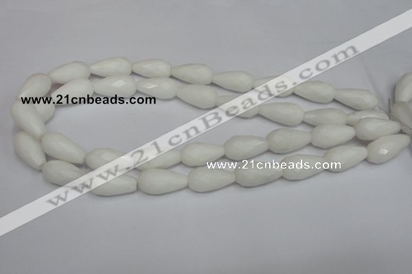 CCN201 15.5 inches 12*22mm faceted teardrop candy jade beads