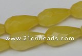 CCN202 15.5 inches 12*22mm faceted teardrop candy jade beads