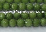 CCN2037 15 inches 6mm faceted round candy jade beads wholesale