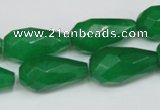 CCN204 15.5 inches 12*22mm faceted teardrop candy jade beads