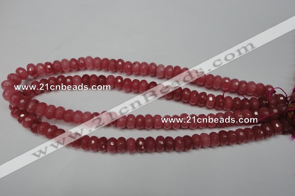 CCN2127 15.5 inches 6*10mm faceted rondelle candy jade beads