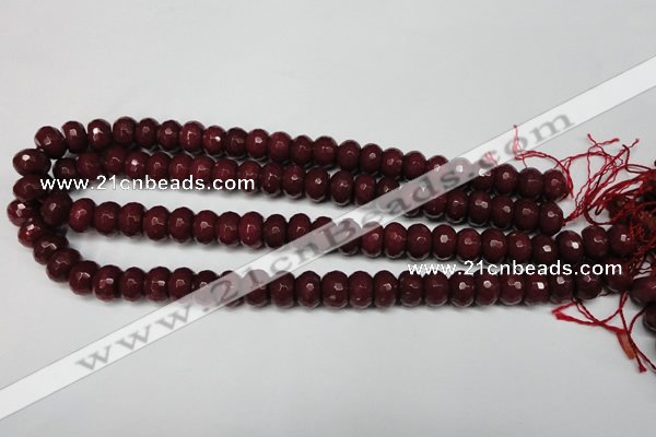 CCN2135 15.5 inches 8*12mm faceted rondelle candy jade beads