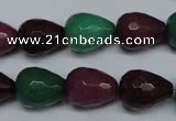 CCN2142 15.5 inches 12*16mm faceted teardrop candy jade beads