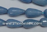 CCN2144 15.5 inches 10*20mm faceted teardrop candy jade beads