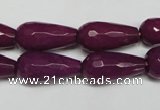 CCN2148 15.5 inches 10*20mm faceted teardrop candy jade beads