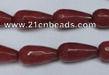 CCN2149 15.5 inches 10*20mm faceted teardrop candy jade beads