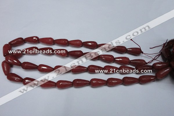 CCN2149 15.5 inches 10*20mm faceted teardrop candy jade beads