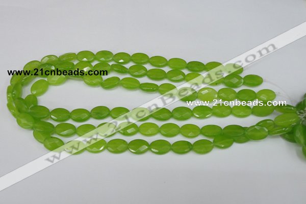 CCN215 15.5 inches 10*14mm faceted oval candy jade beads