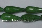 CCN2151 15.5 inches 10*25mm faceted teardrop candy jade beads