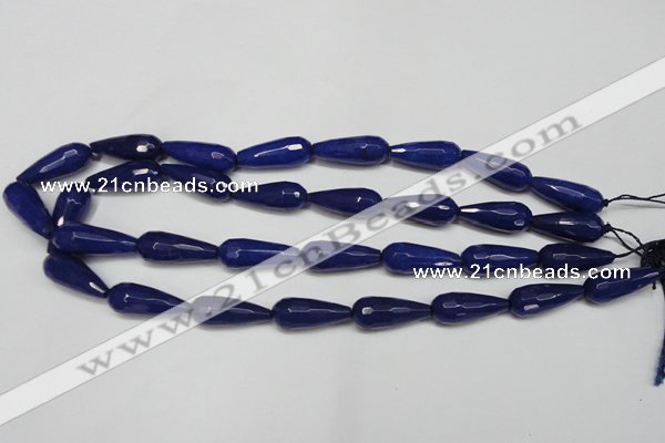 CCN2152 15.5 inches 10*25mm faceted teardrop candy jade beads