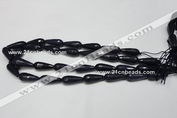 CCN2153 15.5 inches 10*25mm faceted teardrop candy jade beads