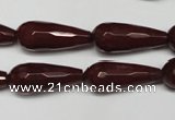 CCN2154 15.5 inches 10*25mm faceted teardrop candy jade beads