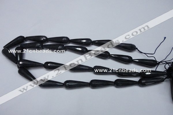 CCN2162 15.5 inches 10*30mm faceted teardrop candy jade beads