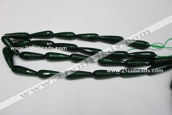 CCN2163 15.5 inches 10*30mm faceted teardrop candy jade beads