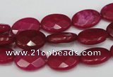 CCN217 15.5 inches 10*14mm faceted oval candy jade beads