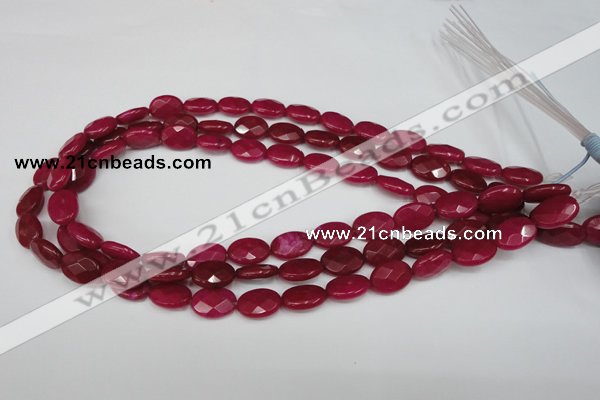CCN217 15.5 inches 10*14mm faceted oval candy jade beads