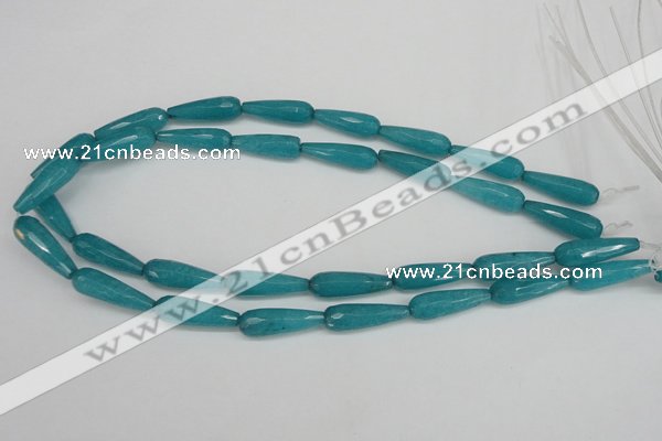 CCN2173 15.5 inches 8*25mm faceted teardrop candy jade beads