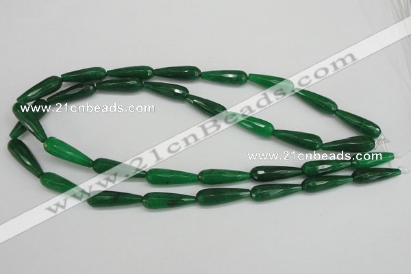 CCN2174 15.5 inches 8*25mm faceted teardrop candy jade beads