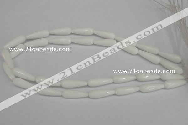 CCN2176 15.5 inches 8*25mm faceted teardrop candy jade beads