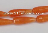 CCN2177 15.5 inches 8*25mm faceted teardrop candy jade beads