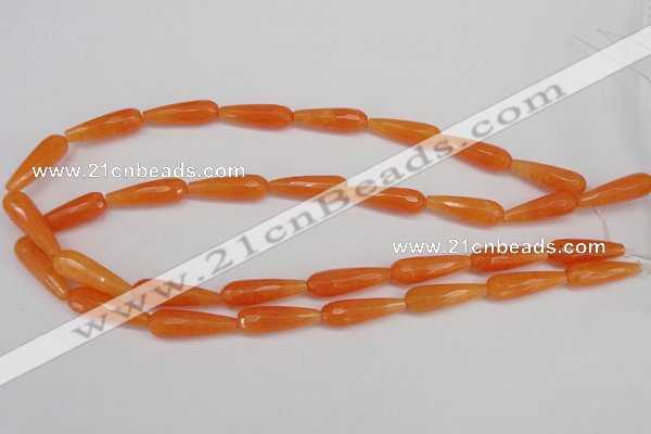 CCN2177 15.5 inches 8*25mm faceted teardrop candy jade beads