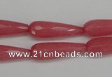 CCN2180 15.5 inches 8*25mm faceted teardrop candy jade beads